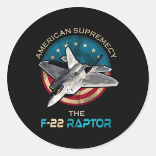 F22 Raptor Amerikaanse patriottische jager 4e van  Ronde Sticker