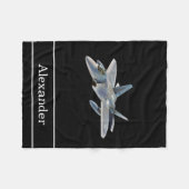 F22 Raptor Fighter Jet met naam Fleece Deken (Voorkant (Horizontaal))