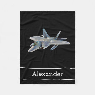 F22 Raptor Fighter Jet met naam Fleece Deken