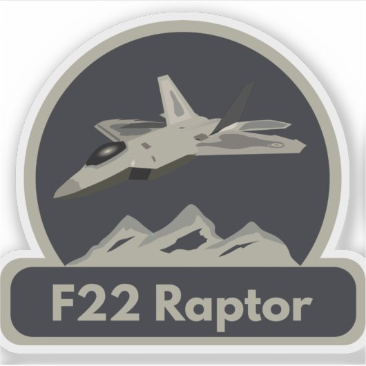 F22 Raptor Jet Fighter Sticker (Voorkant)