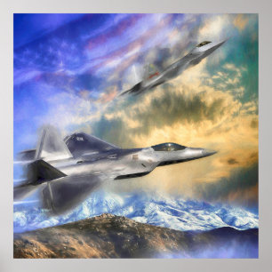 F22 RAPTOR-JETS OVER AMERIKA POSTER