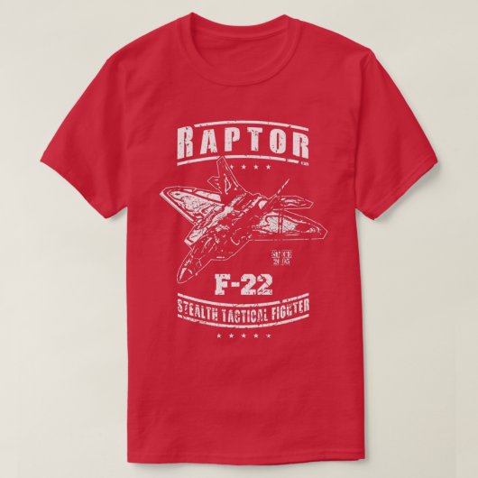 F22 Raptor USAF Tactische stealth Fighter Jet T-shirt (Design voorkant)
