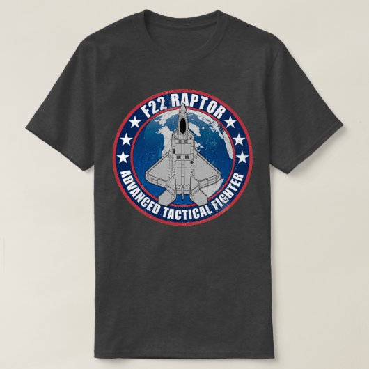 F22 Vertraagde Raptor T-shirt (Design voorkant)