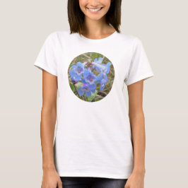 F28w Blauwe Wilde Bloemen Slanke Blauwe Baard Tong T-shirt