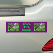 F2 Bij op paarse wilde bloemen Bumpersticker (Op auto)