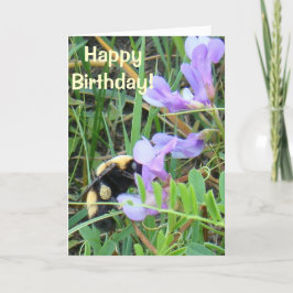 F2 Bij op paarse wilde bloemen Kaart