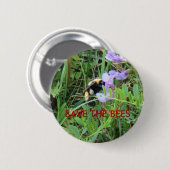 F2 Bij op paarse wilde bloemen Ronde Button 5,7 Cm (Voorkant /achterkant)