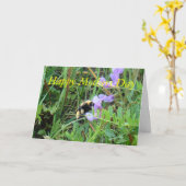 F2 Bijen op Paarse wilde bloemen Kaart (Gele Bloem)