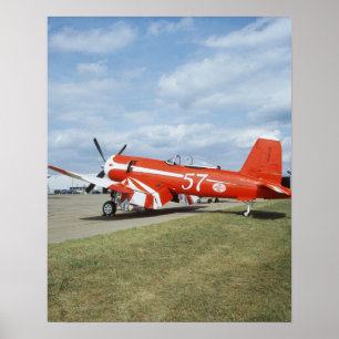 F2G-1D Super Corsair-vliegtuig aan het show van de Poster