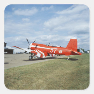 F2G-1D Super Corsair-vliegtuig op de luchtshow in Vierkante Sticker