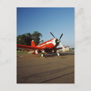 F2G-1D Super Corsair-vliegtuig op een luchtshow in Briefkaart