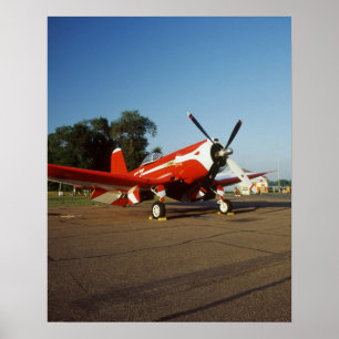 F2G-1D Super Corsair-vliegtuig op een luchtshow in Poster