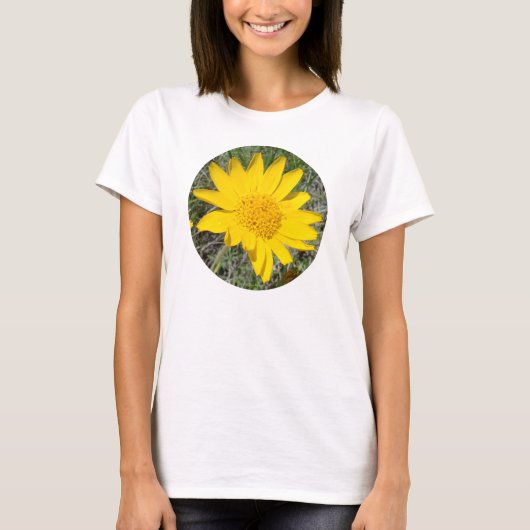 F34wmb Geel Wilde Bloem Sneezeweed T-shirt (Voorkant)