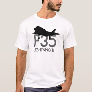 F35 Lichtstraalvliegtuig wit T-shirt