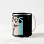 F35  straaljagers van de luchtmacht tweekleurige koffiemok (Voorkant rechts)