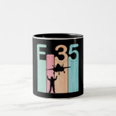 F35  straaljagers van de luchtmacht tweekleurige koffiemok (Center)