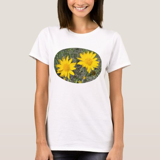 F35wma Yellow Wilde bloemen Sneezeweed T-shirt (Voorkant)
