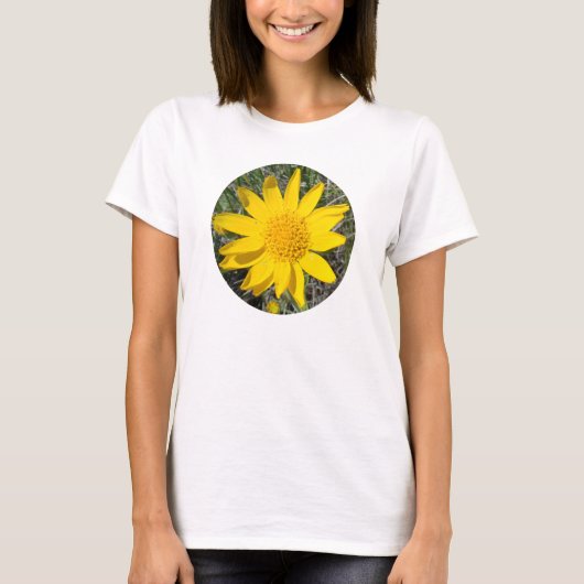 F36wmc Geel Wilde Bloem Sneezeweed T-shirt (Voorkant)