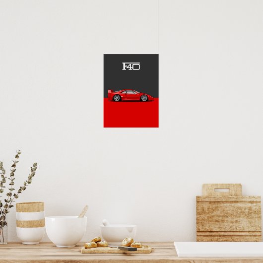 F40 Classic holy trinity car Poster (Keuken)