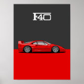 F40 Classic holy trinity car Poster (Voorkant)