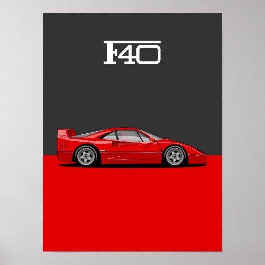 F40 Classic holy trinity car Poster (Voorkant)
