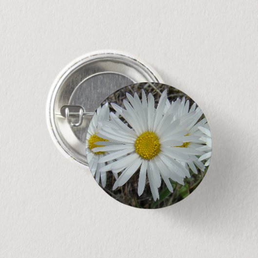 F42 Witte Wildbloemen Vloeiende ester Ronde Button 3,2 Cm (Voorkant /achterkant)