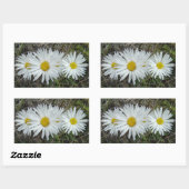 F42 Witte Wilde Bloemen Gladde Aster Rechthoekige Sticker (Vel)
