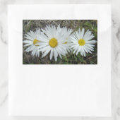 F42 Witte Wilde Bloemen Gladde Aster Rechthoekige Sticker (Tas)