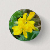 F44 Gele wilde bloemen Wilde mosterd Ronde Button 3,2 Cm (Voorkant)