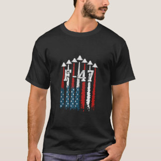 F47 Fighter Jets Airshow Amerikaanse Vlag Vliegtui T-shirt