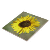 F47 Gele wilde bloem Vaak Zonnebloem Tegeltje (Zijkant)