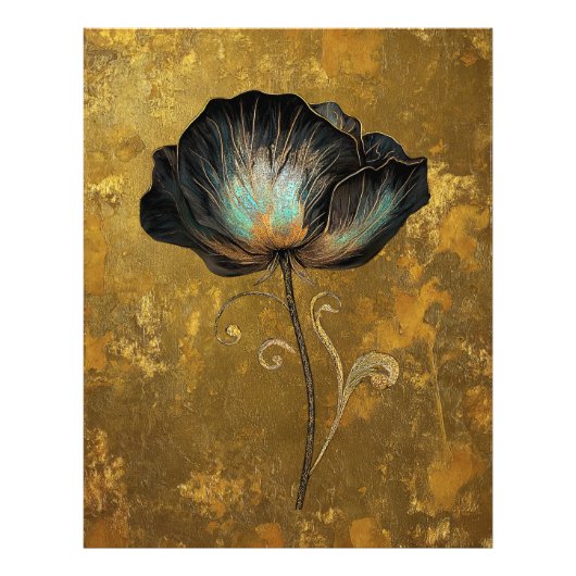 *~* F4 Elegant Flower Gold  14 Foto Afdruk (Voorkant)