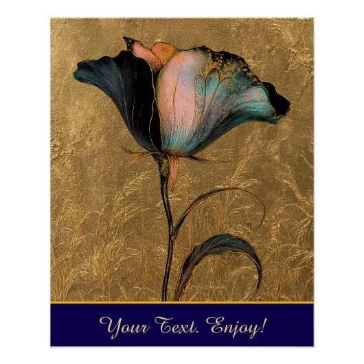 *~* F4 Elegant Flower Gold 23 Perfect Poster (Voorkant)