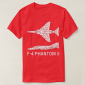 F4 Phantom II Jet Fighter Bomber Plane Silhouette T-shirt (Design voorkant)