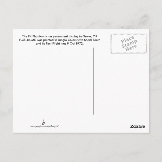 F4 Phantom-kaart 2 Briefkaart (Achterkant)