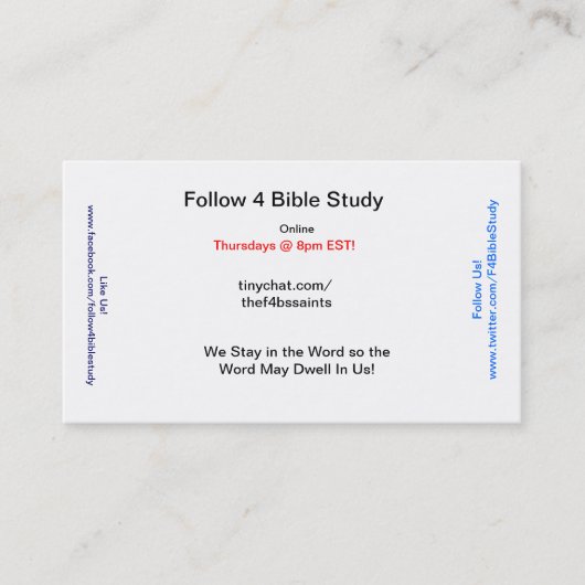 F4BS Evangelist Cards (100 ct) Visitekaartje (Voorkant)