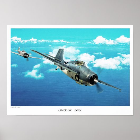F4F Wildcat"Check six.Zero!" Poster (Voorkant)