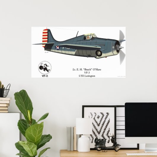F4F Wildcat (O'Hare) Poster (Thuiskantoor)