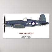 F4U-1D Valle Corsair "Sun Setter" Poster (Voorkant)