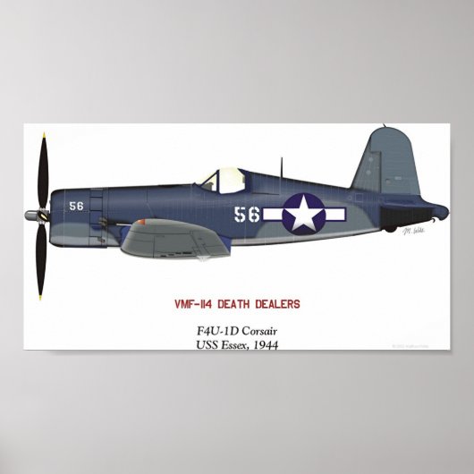 F4U-1D Valle Corsair "Sun Setter" Poster (Voorkant)