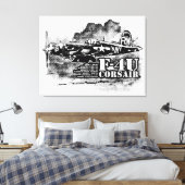 F4U CORSAIR CANVAS AFDRUK (Insitu (Slaapkamer))