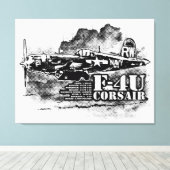 F4U CORSAIR CANVAS AFDRUK (Insitu (Houten vloer))