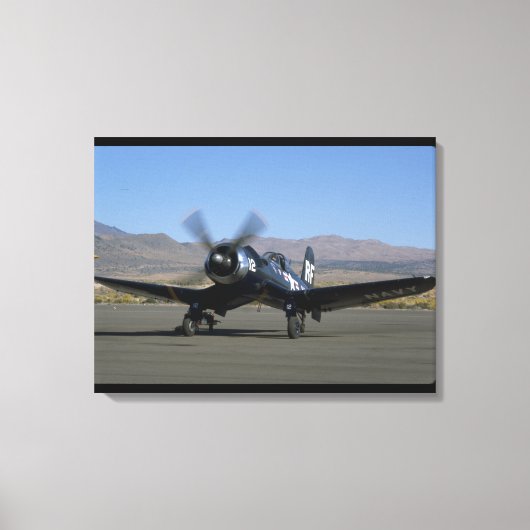 F4U Corsair, Linkervoorvlakken_WWII Canvas Afdruk (Voorkant)