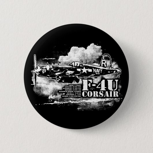 F4U CORSAIR RONDE BUTTON 5,7 CM (Voorkant)