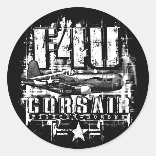 F4U CORSAIR RONDE STICKER (Voorkant)