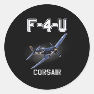 F4u Corsair Warbird Wwii Militair Vliegtuig Ronde Sticker
