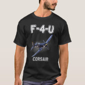 F4u Corsair Warbird Wwii Militair Vliegtuig T-shirt (Voorkant)