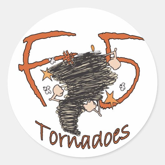 F5 Tornado Ronde Sticker (Voorkant)