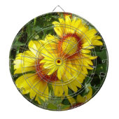 F6 Gele wilde bloemen Gaillardia Dartbord (Voorkant)