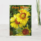 F6 Gele wilde bloemen Gaillardia Kaart (Voorkant)